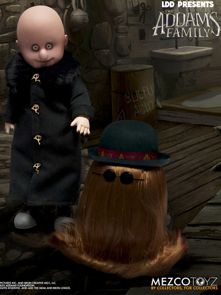Mezco Living Dead Dolls Presents The Addams Family Uncle Fester and Cousin It Doll Set